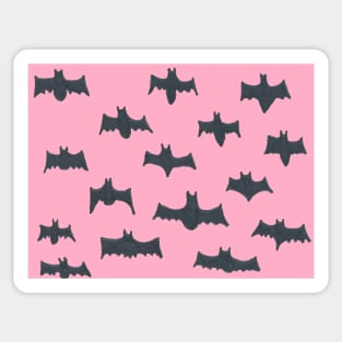 Pink and Black Halloween Bats Sticker